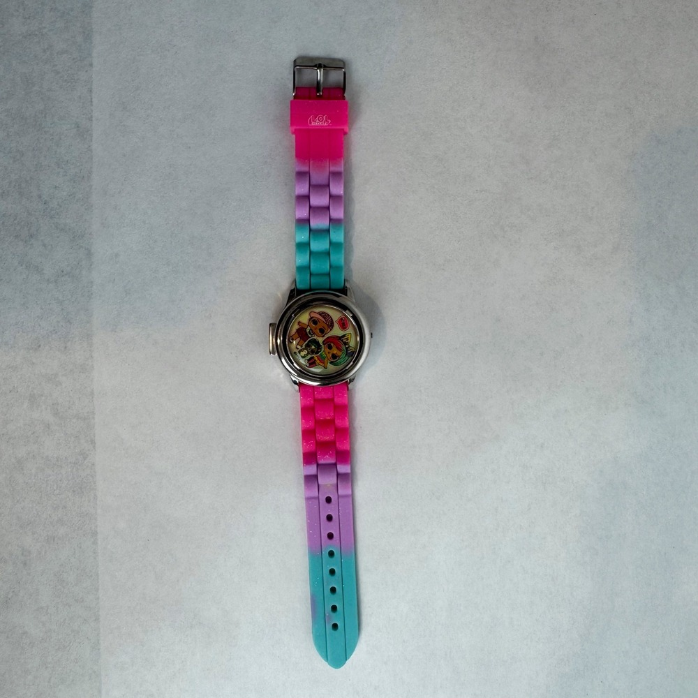LOL Surprise Digital Watch Accutime LOL4538BU Pink Teal Ombre Glitter Strap